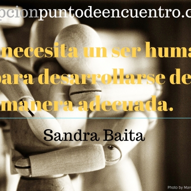 Qué necesita un ser humano para desarrollarse de manera adecuada. Sandra Baita