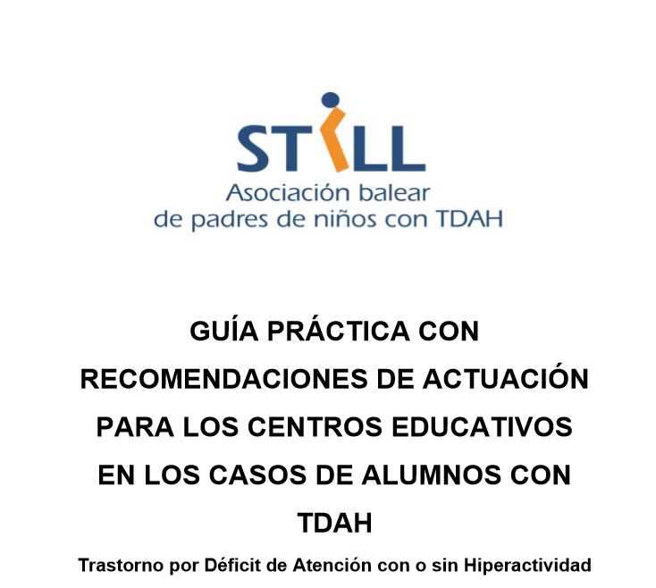 Guía. De actuación para los centros educativos con alumnos con TDAH